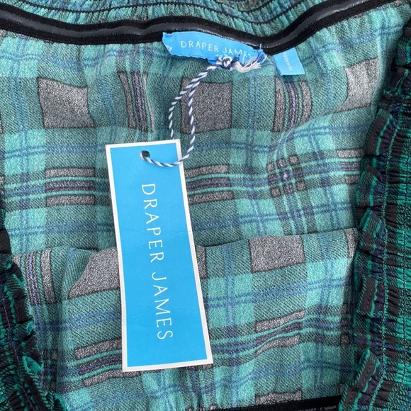 Draper James Off the Shoulder Tie Waist Dress in Angie Plaid - Picture 5 of 7